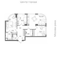 Планировка трехкомнатной(квартира) площадью 85.2 квадратных метров в “ЖК СТОУН Блик”