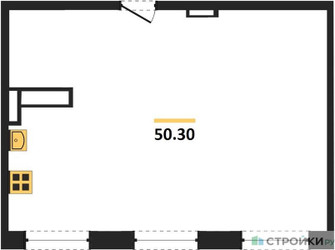 Планировка двухкомнатной(квартира) площадью 50.2 квадратных метров в “ЖК Легендарный квартал на Ботаническом саду”