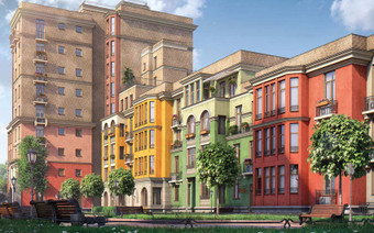 Вид сбоку на ЖК «Солнечная система»