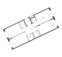 Планировка трехкомнатной(квартира) площадью 76.7 квадратных метров в “ЖК Рублевский Квартал”