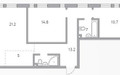 Планировка трехкомнатной(квартира) площадью 71.9 квадратных метров в “ЖК Тринити-3”