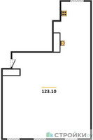 Планировка трехкомнатной(квартира) площадью 123.1 квадратных метров в “ЖК Лайм”