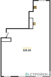Планировка трехкомнатной(квартира) площадью 123.1 квадратных метров в ЖК “ЖК Лайм”