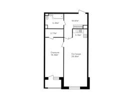 Планировка двухкомнатной(квартира) площадью 72.7 квадратных метров в “ЖК Клубный дом Точка отсчета”