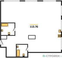 Планировка трехкомнатной(квартира) площадью 113.8 квадратных метров в “ЖК Very (Вери)”