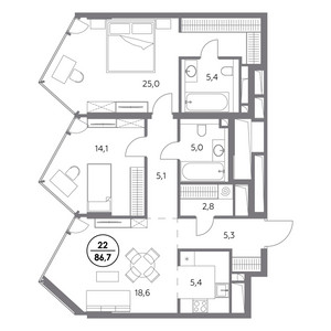 Планировка апартаментов, ID 525703