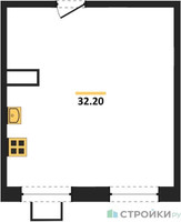Планировка однокомнатной(апартаменты) площадью 31 квадратных метров в “ЖК Легендарный квартал на Ботаническом саду”