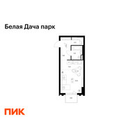 Планировка студии(квартира) площадью 29.8 квадратных метров в “ЖК Белая Дача парк”
