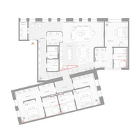 Планировка трехкомнатной(квартира) площадью 241.8 квадратных метров в “ЖК Николь”