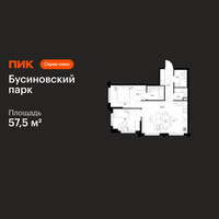 Планировка двухкомнатной(квартира) площадью 57.5 квадратных метров в “ЖК Бусиновский парк”