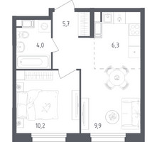 Планировка однокомнатной(квартира) площадью 36.1 квадратных метров в “ЖК Ольховый Квартал”