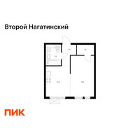 Планировка однокомнатной(квартира) площадью 33.6 квадратных метров в “ЖК Второй Нагатинский”