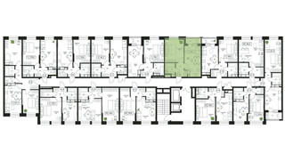 Планировка однокомнатной(квартира) площадью 40.7 квадратных метров в “ЖК Пушкино Град”