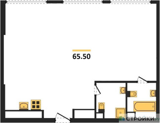 Планировка двухкомнатной(квартира) площадью 63.8 квадратных метров в ЖК “ЖК River Park Кутузовский (Ривер Парк Тауэрс)”