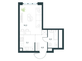 Планировка студии(квартира) площадью 28.2 квадратных метров в “ЖК Level Южнопортовая”