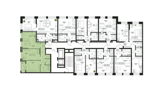 Планировка трехкомнатной(квартира) площадью 63.4 квадратных метров в “ЖК Пушкино Град”