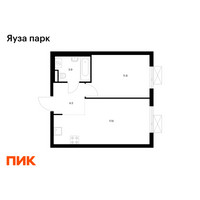 Планировка однокомнатной(квартира) площадью 37.8 квадратных метров в “ЖК Яуза Парк (Мытищи)”