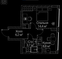 Планировка однокомнатной(квартира) площадью 33.1 квадратных метров в “ЖК СЕЗАР БУДУЩЕЕ”