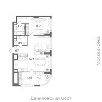 Планировка двухкомнатной(квартира) площадью 81.2 квадратных метров в “ЖК СТОУН Блик”