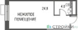 Планировка студии(квартира) площадью 28.8 квадратных метров в “ЖК Резиденции Архитекторов”