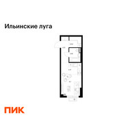 Планировка студии(квартира) площадью 25.96 квадратных метров в “ЖК Ильинские луга”