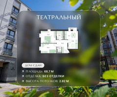 Планировка трехкомнатной(квартира) площадью 68.7 квадратных метров в “ЖК Театральный”