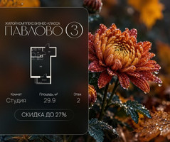 Планировка студии(квартира) площадью 29.9 квадратных метров в “Павлово 3”