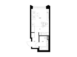 Планировка студии(квартира) площадью 24 квадратных метров в “ЖК Матвеевский парк”