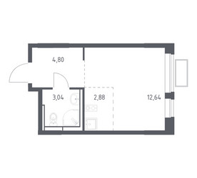 Планировка студии(квартира) площадью 23.2 квадратных метров в ЖК “ЖК Новое Видное”