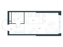 Планировка студии(квартира) площадью 27.8 квадратных метров в “ЖК Левел Мичуринский”