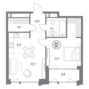 Планировка апартаментов, ID 525759