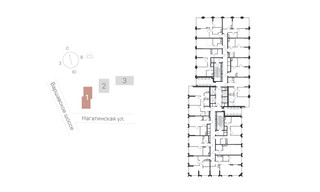 Планировка двухкомнатной(квартира) площадью 58.68 квадратных метров в “ЖК 1-й Нагатинский (Первый Нагатинский)”