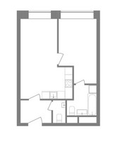 Планировка двухкомнатной(квартира) площадью 46.8 квадратных метров в “ЖК Stellar City (Стеллар Сити)”