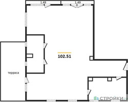 Планировка двухкомнатной(квартира) площадью 102.5 квадратных метров в “ЖК Досфлота 10”