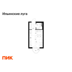Планировка студии(квартира) площадью 20.4 квадратных метров в ЖК “ЖК Ильинские луга”