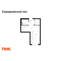 Планировка студии(квартира) площадью 30.4 квадратных метров в “ЖК Середневский лес”