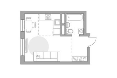 Планировка студии(квартира) площадью 29.14 квадратных метров в ЖК “ЖК Живописный”