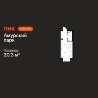 Планировка студии(квартира) площадью 20.3 квадратных метров в “ЖК Амурский парк”