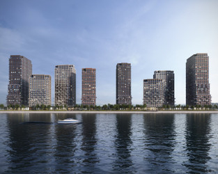 Планировка трехкомнатной(квартира) площадью 86.4 квадратных метров в ЖК “ЖК Portland (Портланд)”