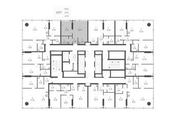 Планировка однокомнатной(квартира) площадью 43.1 квадратных метров в ЖК “ЖК Слава”