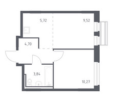 Планировка однокомнатной(квартира) площадью 33.2 квадратных метров в “ЖК Рублевский Квартал”