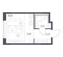Планировка студии(квартира) площадью 22.81 квадратных метров в “ЖК Прибрежный Парк”