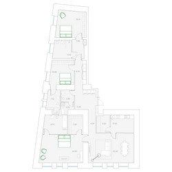 Планировка трехкомнатной(квартира) площадью 179.3 квадратных метров в ЖК “Клубный дом Дуо”