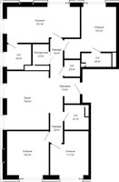 Планировка 4+ комнатной(квартира) площадью 108.4 квадратных метров в “ЖК Сити Бэй”