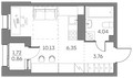 Планировка студии(квартира) площадью 25.1 квадратных метров в “ЖК Аквилон Beside 2.0”