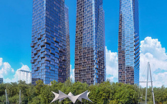 Вид на ЖК "River Park Towers Кутузовский" с воды
