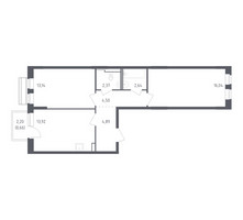 Планировка двухкомнатной(квартира) площадью 58.16 квадратных метров в “ЖК Рублевский Квартал”