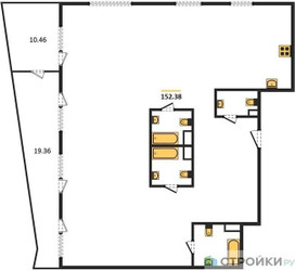 Планировка 4+ комнатной(квартира) площадью 152.38 квадратных метров в ЖК “Квартал Foriver”