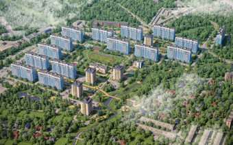 фото ЖК Лобня Сити с высоты птичьего полёта