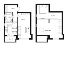 Планировка двухкомнатной(квартира) площадью 56.38 квадратных метров в “ЖК Бакеево-Парк”